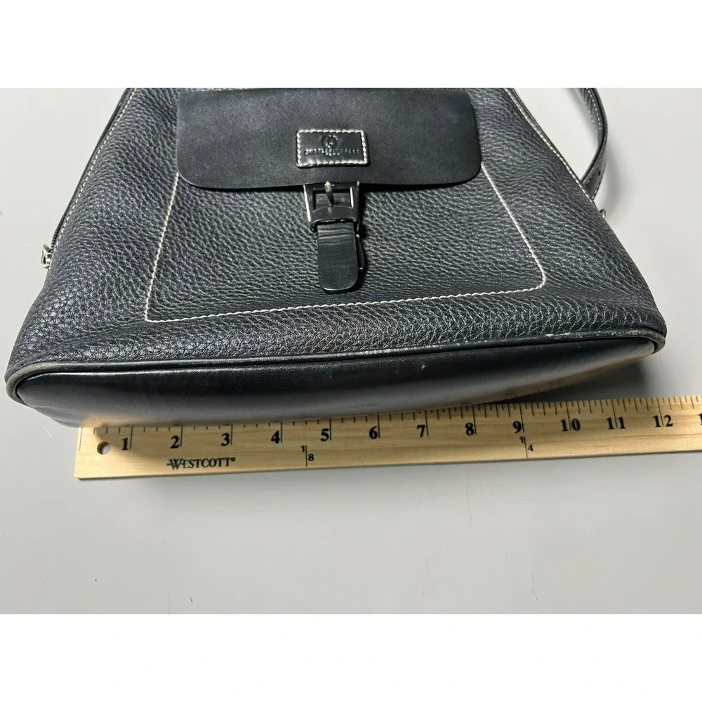 Vintage Charles Hubert‎ Black Leather Backpack Purse Bag